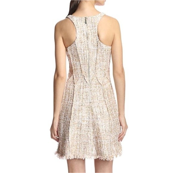 Jay Godfrey Diaz Fit & Flare Tweed Metallic Sequin Scoop Neck Dress - Picture 4 of 12